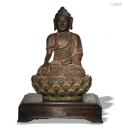 Chinese Gilt Bronze Seated Buddha, Ming