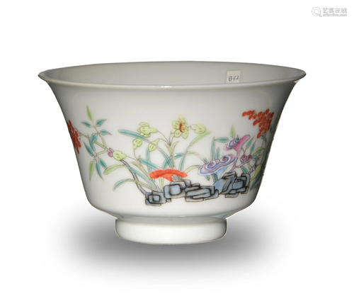 Chinese Famille Rose Cup with Flowers, Guangxu