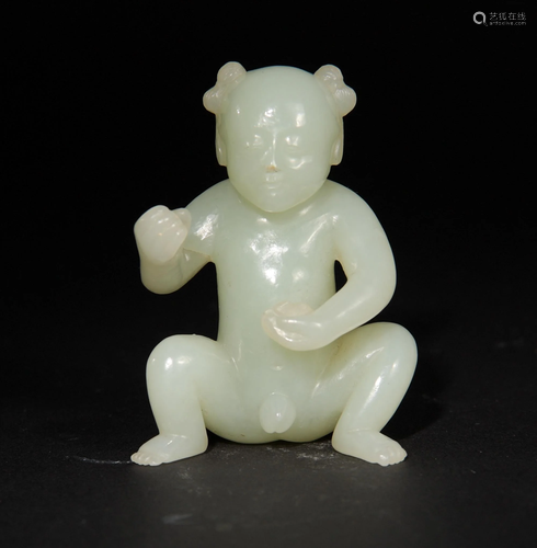 Chinese Carved Jade Boy, 18th Century