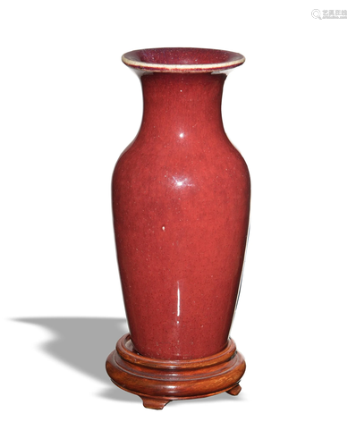 Chinese Red Flambe Vase, 18/19th Century