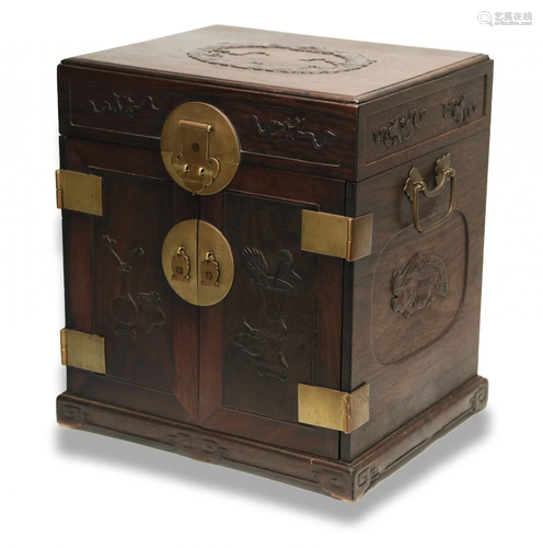 Chinese Zitan Seal Chest, 18th Century