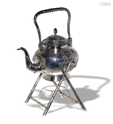 Chinese Export Silver Teapot, 19th Century