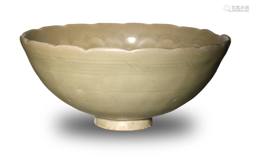 Chinese Yaozhou Bowl with Incised Flowers, Song/Yuan