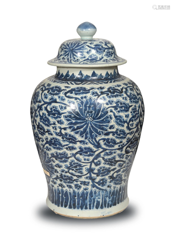 Large Chinese Blue and White Ginger Jar, Kangxi