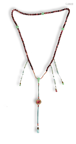 Chinese Tourmaline Court Necklace, 18th Century