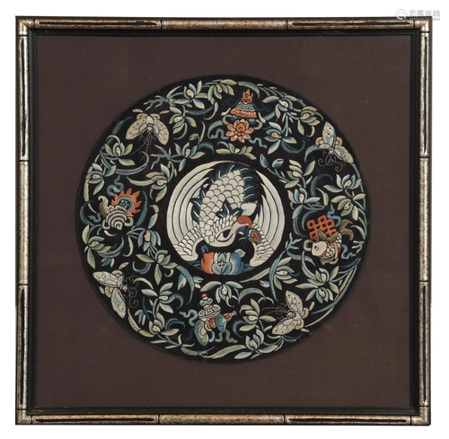 Chinese Crane Ranking Badge, 19th Century