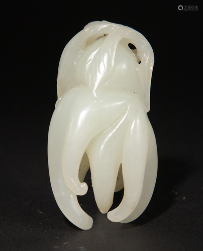 Chinese White Jade Carved Buddha's Hand, 19th Century