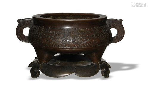 Chinese Bronze Incense Burner, 18-19th Century