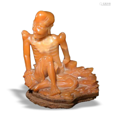 Chinese Carved Soapstone Luohan, 18th Century