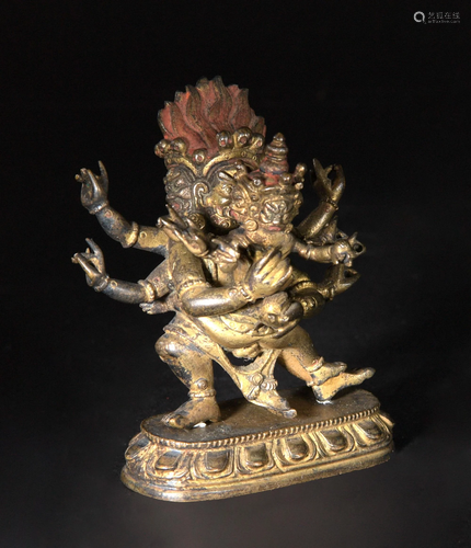 Gilt Bronze Yamantaka Statue, 18-19th Century