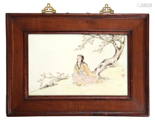 Chinese Famille Rose Porcelain Plaque, Republic