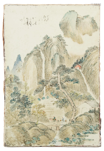 Chinese Landscape Plaque, Late 19th Century