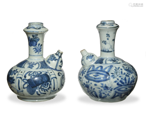 Pair of Blue and White Jun Chi Vases, Ming