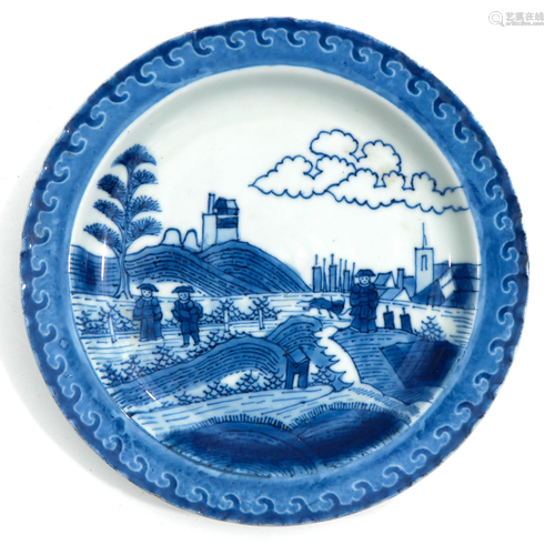 A Small Blue and White Dish