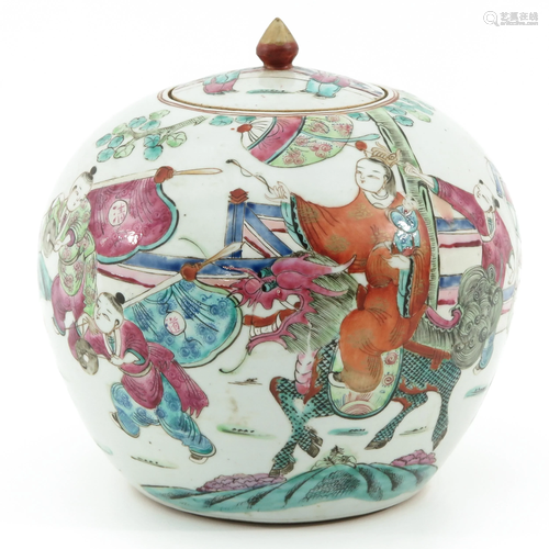 A Famille Rose Ginger Jar