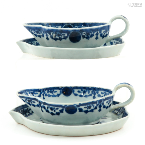 A Pair of Gravy Boats and Underplates