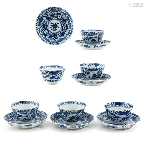 A Set of 6 Cups and Saucers