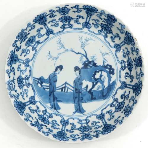 A Blue and White Plate