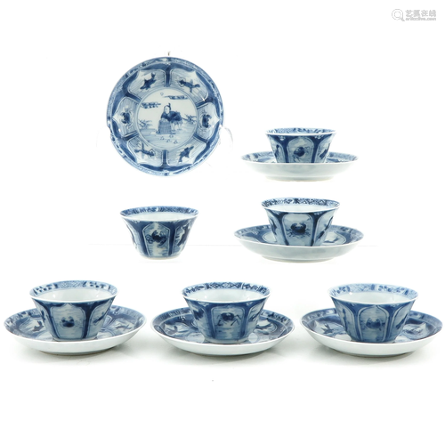 A Set of 6 Cups and Saucers