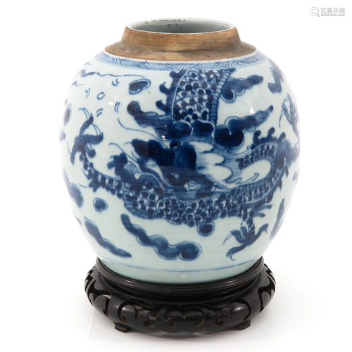 A Blue and White Ginger Jar