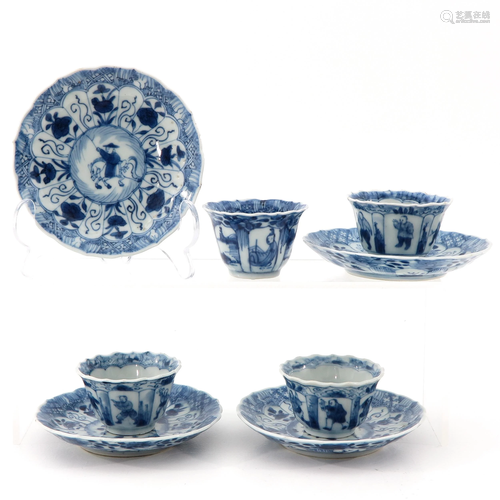 A Set of 4 Cups and Saucers