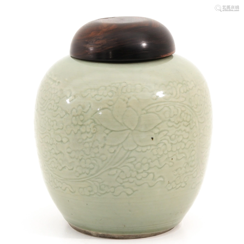 A Kangxi Period Celadon Ginger Jar