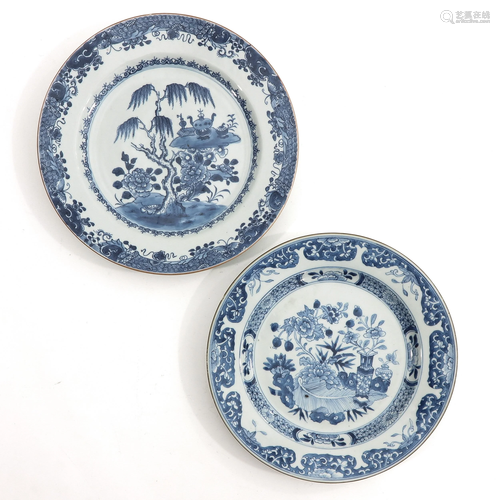 Two Blue and White Plates