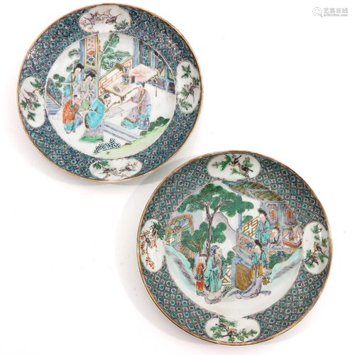 A Pair of Cantonese Plates