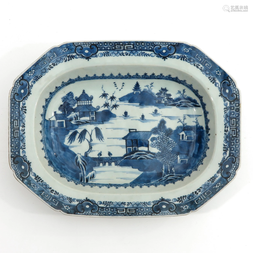 A Blue and White Serving Dish