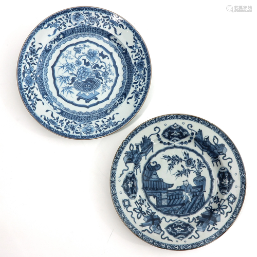 Two Blue and White Plates