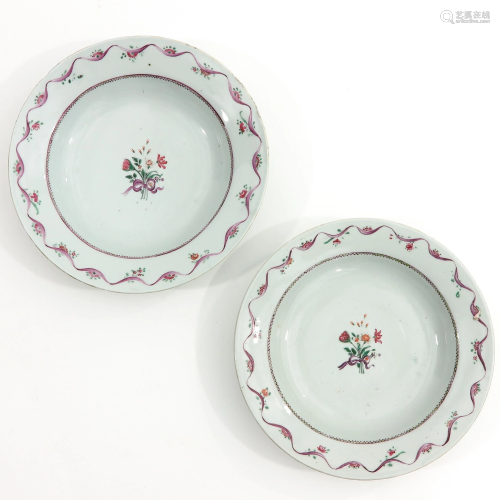 A Pair of Famille Rose Bowls