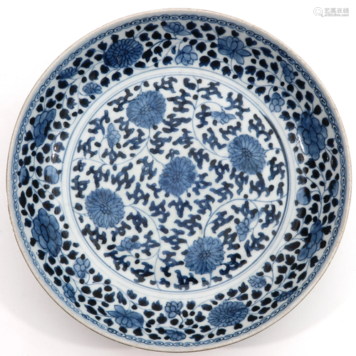 A Blue and White Plate