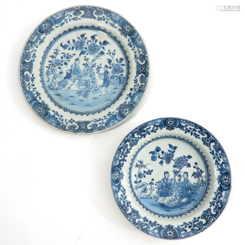 Two Blue and White Plates