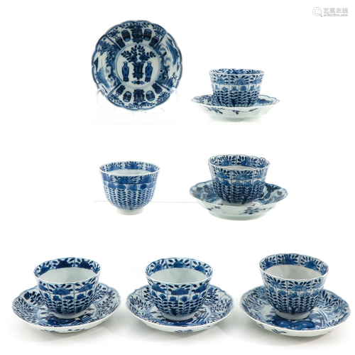 A Collection of 6 Cups and Saucers