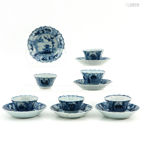 A Set of 6 Cups and Saucers