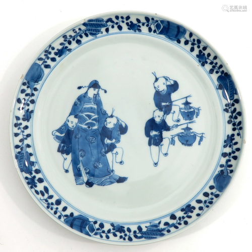 A Blue and White Plate