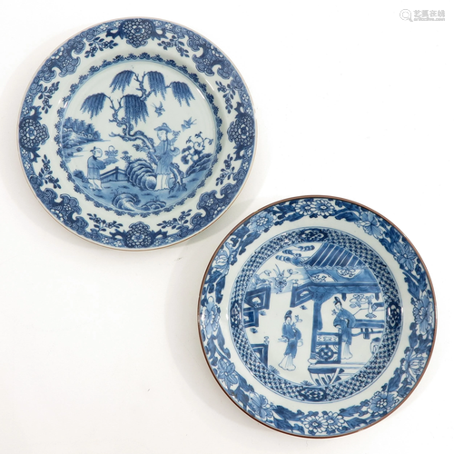 Two Blue and White Plates