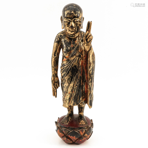 A Carved Wood Buddha