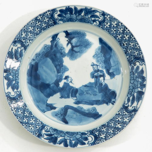 A Blue and White Plate