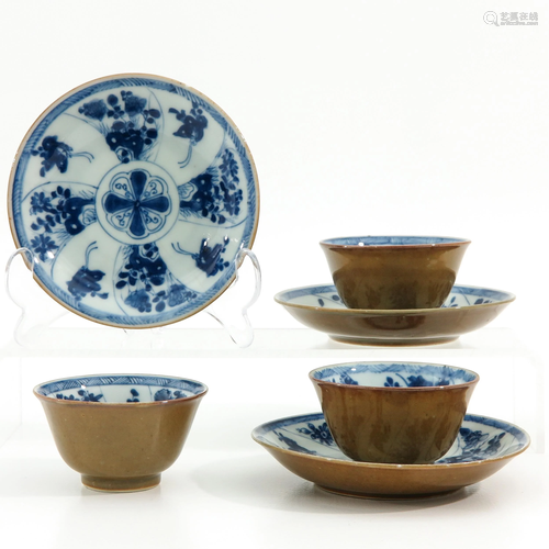 A Set of 3 Cups and Saucers