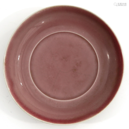 A Peach Bloom Glaze Dish