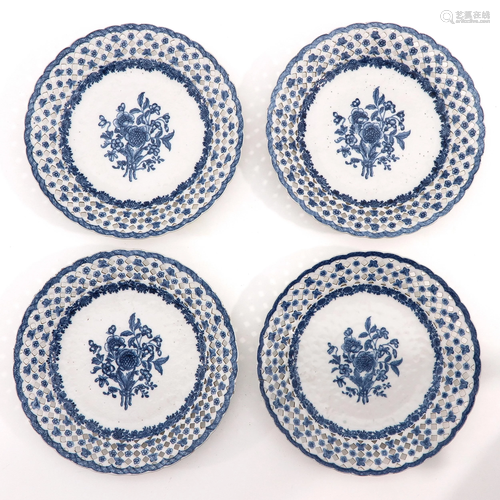 A Series of 4 Plates with Reticulated Edges