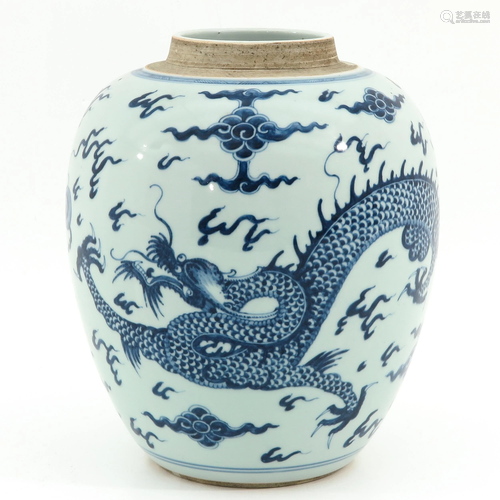 A Blue and White Ginger Jar