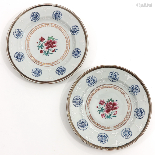 A Pair of Famille Rose Plates