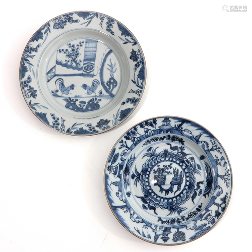 Two Blue and White Plates