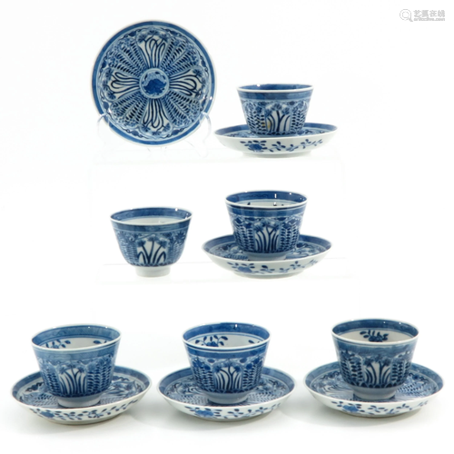 A Set of 6 Cups and Saucers