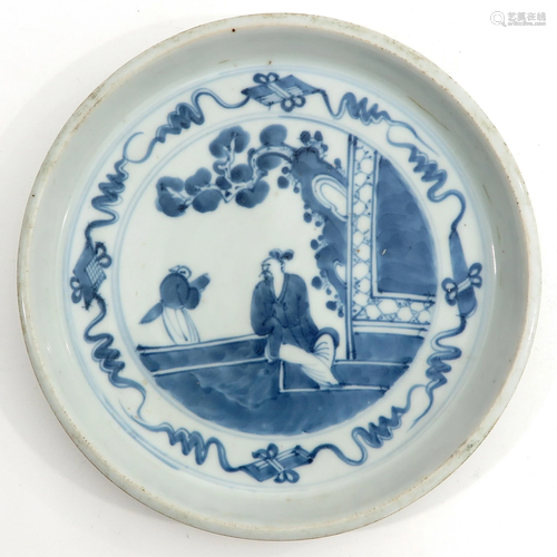 A Blue and White Dish