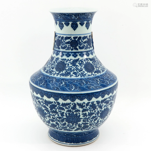 A Large Blue and White Vase