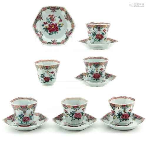A Collection of 6 Cups and Saucers