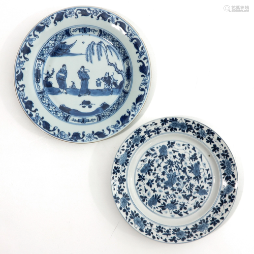 Two Blue and White Plates